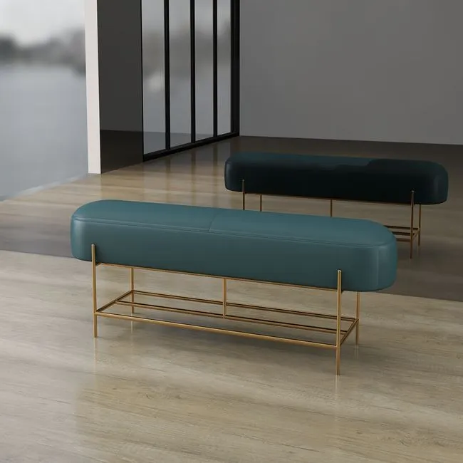 স্টেইনলেস স্টিলের পায়ে কাস্টম মেড সজ্জিত বেড এন্ড বেঞ্চ