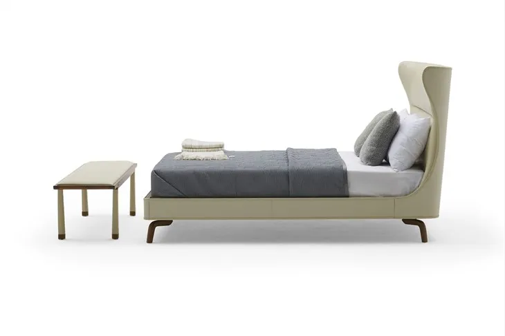 Villa Bedroom King Bed Base Headboard Nightstand And Bed End Bench