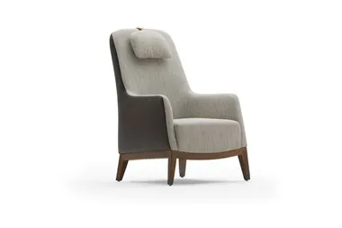 বিলাসবহুল ভিলা হাই ব্যাক লাউঞ্জ সোফা চেয়ার হোটেল লবি লেদার উইং চেয়ার