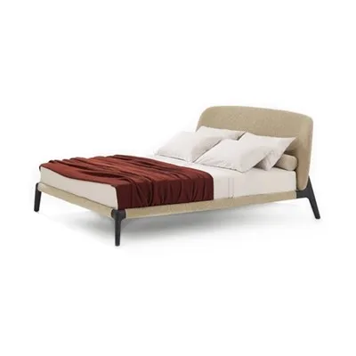 হালকা ধূসর কাপড়ের ডাবল বেড